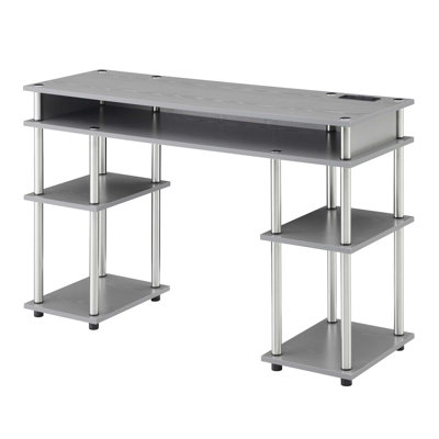 Edwin No Tools Computer Desk with Built-In Outlets